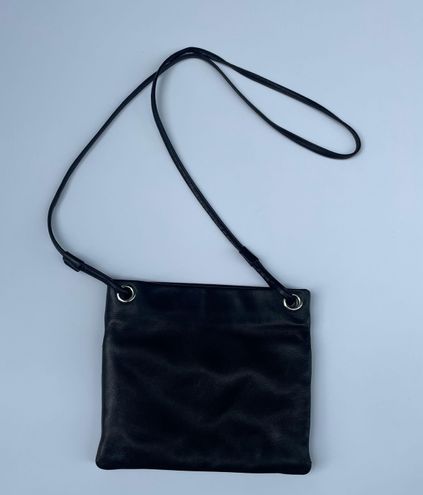 MARGOT GENUINE LEATHER black soft leather crossbody bag with