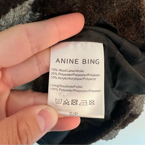 ANINE BING Bobbi Flannel Jacket in Brown small 265 From J