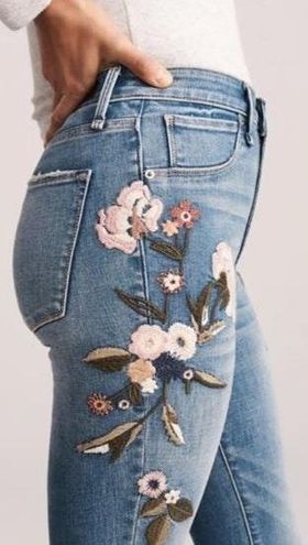 Abercrombie and fitch floral jeans Clearance