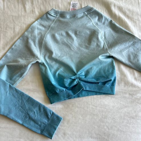 Gymshark ADAPT OMBRE SEAMLESS LONG SLEEVE CROP TOP XS Marl blue - $23 (58%  Off Retail) - From Amy