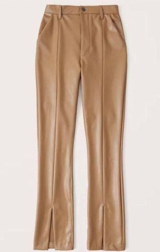 Abercrombie & Fitch Skinny Ultra High Rise Faux Leather Split Hem