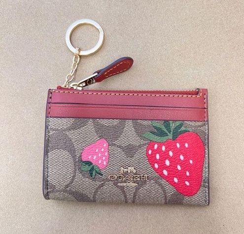 COACH Pink Leather Mini Skinny ID Case NEW