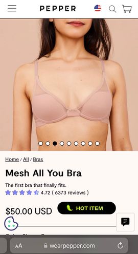 Pepper Mesh All You Bra - Size: 32AA - Color: Buff