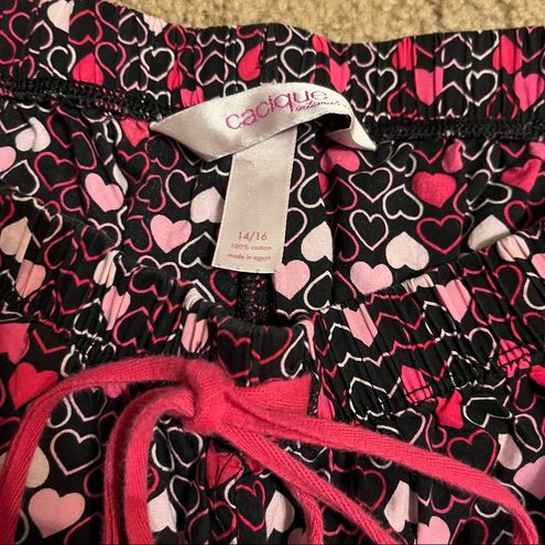 Cacique intimates pajamas pants with red and pink hearts, and sequin LOVE  on hip Size XL - $9 - From Jennifer