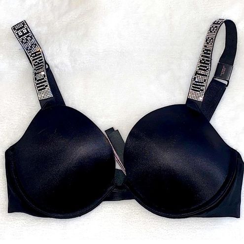 Victoria's Secret Bombshell Shine Strap Push Up Bra Black Size 32 D - $45 -  From Alexis
