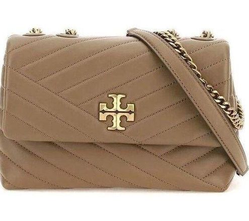 Tory Burch Brown Kira chevron quilted shoulder bag