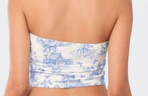 Edikted Pamper Floral Waffle Crop Camisole In White