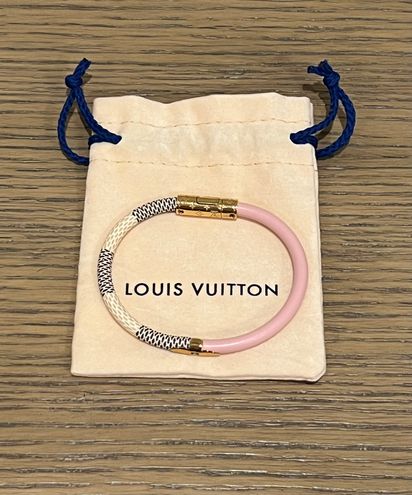 Louis Vuitton, Jewelry, Louis Vuitton Pink Daily Confidential Bracelet  Damier And Leather With Metal