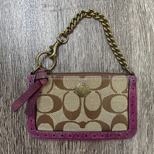 Coach, Bags, Coach Vintage Monogram And Leather Mini Pochette