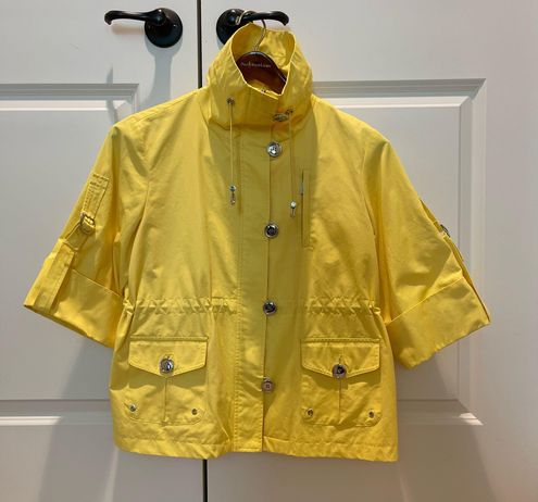 Anne Klein Cropped Yellow Raincoat Size 