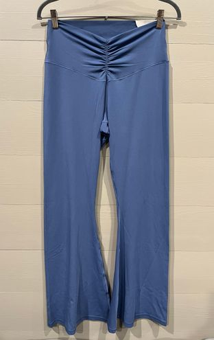 Aerie NWT blue real me high waisted ruched flare leggings Size XL