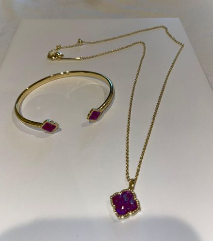Elaina Gold Delicate Chain Bracelet in Lilac Abalone | Kendra Scott