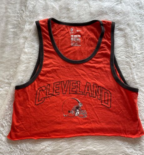 Orange Cleveland Football Cropped Tank Top