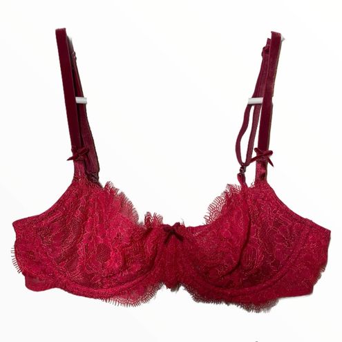 Victoria's Secret Dream Angels Push-Up Bra Without Padding Lace Velvet Red  34B Size undefined - $28 - From Pearl