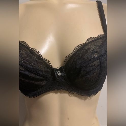 Victoria's Secret Black Lace Body by Victoria Unlined Demi Bra