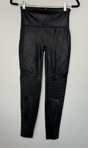 Spanx by Sara Blakely Quilted Faux Leather In Very Black Legging