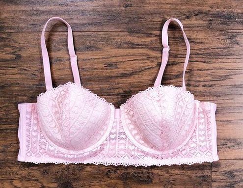 Adore Me • Nymphadora Contour bra pink lace heart boned underwire lingerie  38C Size undefined - $32 - From Ellen