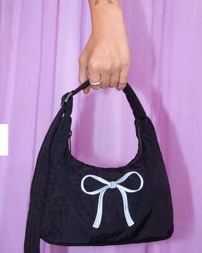 BAGGU UO Exclusive Embroidered Bow Mini Nylon Shoulder Bag