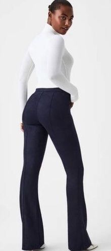 Spanx Faux Suede Flare Pants Women's M Classic Navy Pull On NWT