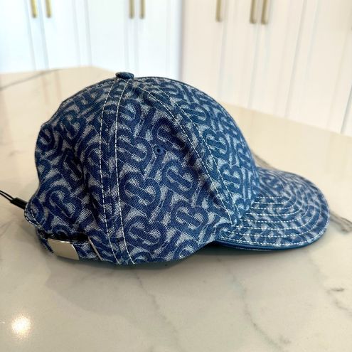 Burberry Monogram Denim Jacquard Baseball Cap In Denim Blue Ip Pttn