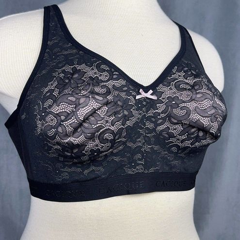 Cacique Unlined Full Coverage Bra Pink Lacey Wired