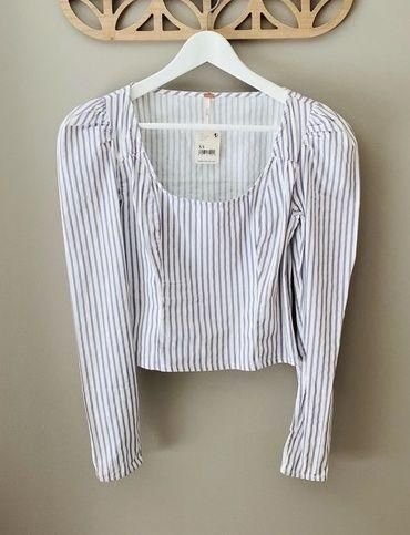 Free People Caroline Stripe Top in Neutral Combo