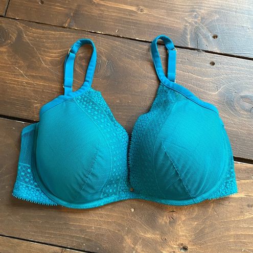 Victoria's Secret Incredible Plunge Bra Teal Size 36DD like new