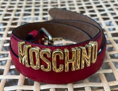 Moschino Logo Skinny Leather Belt