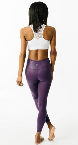 New Zyia Plum Metallic Plus Light N Tight Hi Rise 7/8 Leggings