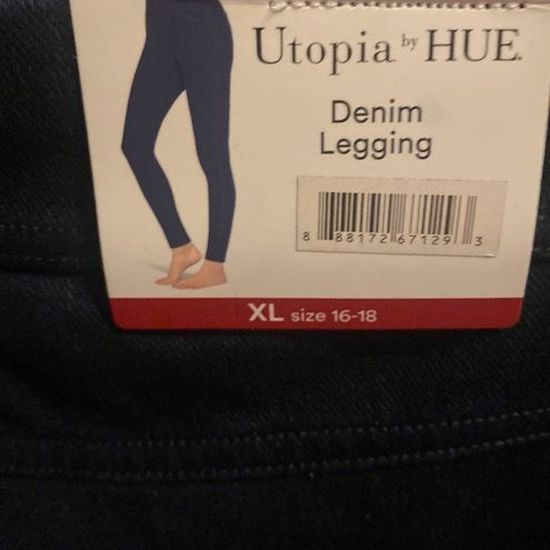 Utopia by Hue Large Ladies Denim Legging - Midnight