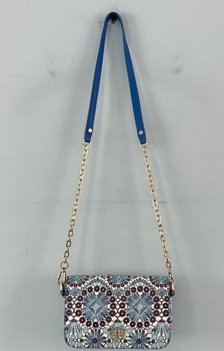 Tory Burch Bahama Castillo Robinson Chain Leather Blue Floral Crossbody Bag  - $150 (53% Off Retail) - From Belle