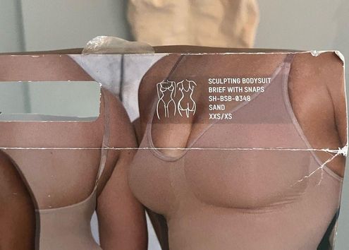 SKIMS Sculpting Bodysuit Brief with Snaps SH-BSB-0348 Sand Size L/XL 