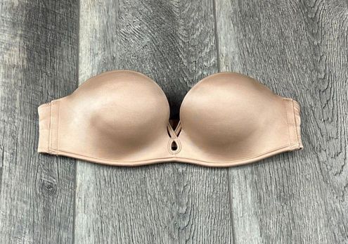 Victoria's Secret 32AA VS Tan Strapless Bombshell Bra Size 32 AA