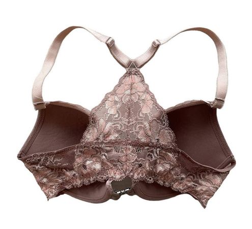 Adore Me Bra, Pink Underwire, 32DD, Lacey Racerback, Front Closure Size  undefined - $19 - From Resale