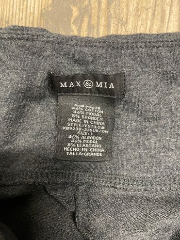 Max & Mia , leggings, full length, dark gray, inseam is 24 Gray Size L