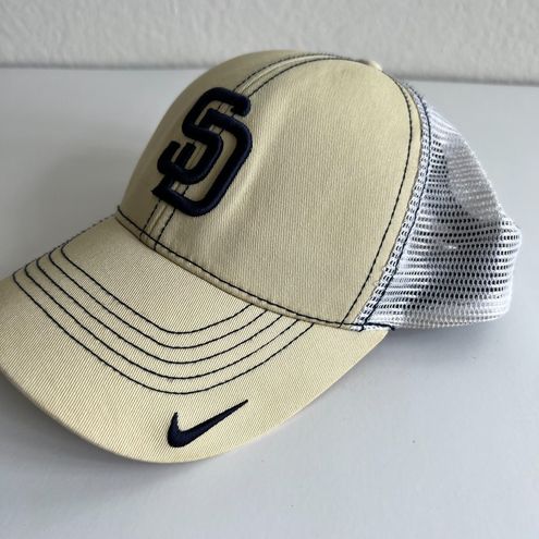 Nike San Diego Padres Men's Beige Black Snapback Trucker Hat Cap Tan - $22  - From alba