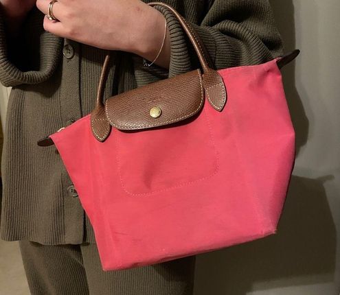 Vintage Longchamp Le Pliage Small Nylon Tote PINK – The Tiny Dinostore