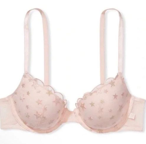 Victoria's Secret Push Up Bra Blush Pink w Stars Underwire Convertible  Strap 34B Size undefined - $26 New With Tags - From Regina