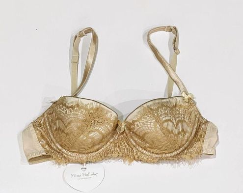 Mimi Holliday 36C Bisou Brulee Silk Satin Super Plunge Bra Damaris Lingerie  Gold Size undefined - $75 New With Tags - From Jessica