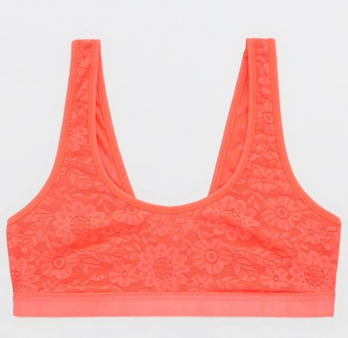 Aerie NWT SMOOTHEZ LACE SCOOP Coral BRALETTE Pink Size XS - $25 (50% Off  Retail) New With Tags - From Melodie