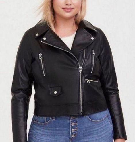 Plus Size - Faux Leather Asymmetrical Moto Jacket - Torrid