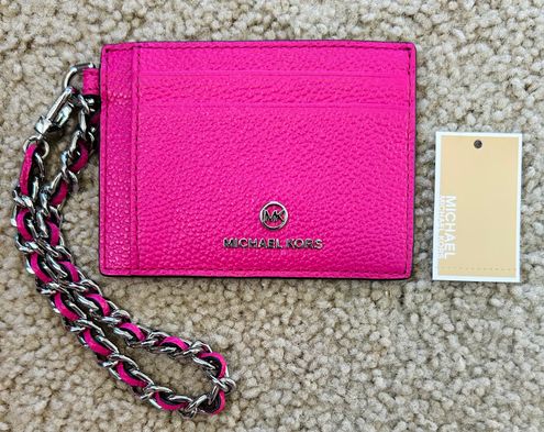 Michael Kors Pink Small Pebbled Leather Card Case