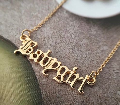 Gold Necklace,babygirl Necklace,old English Necklace Custom Handmade  Necklace Jewelry,angel Number Necklace,gift for Her - Etsy