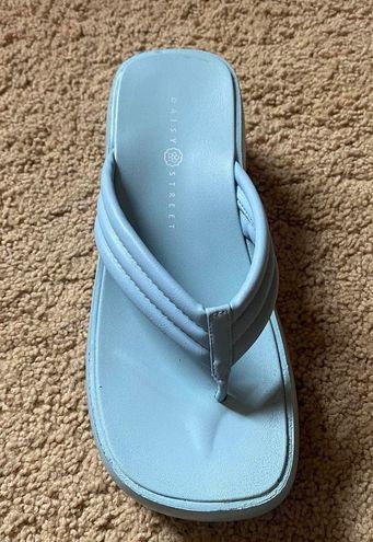 ASOS Daisy Street Exclusive chunky flip flop sandals Blue Size 8