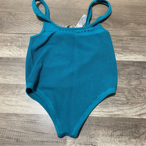 ZARA NWT Teal Limitless Contour Collection Perforated Bodysuit