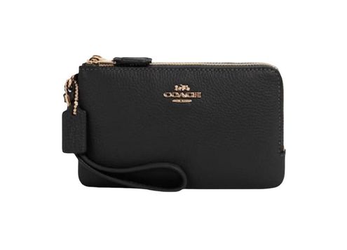 Coach Gray Double Corner Zip Wristlet