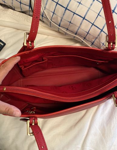Tory Burch Saffiano Leather Tote Red - $175 (56% Off Retail) - From Virginia