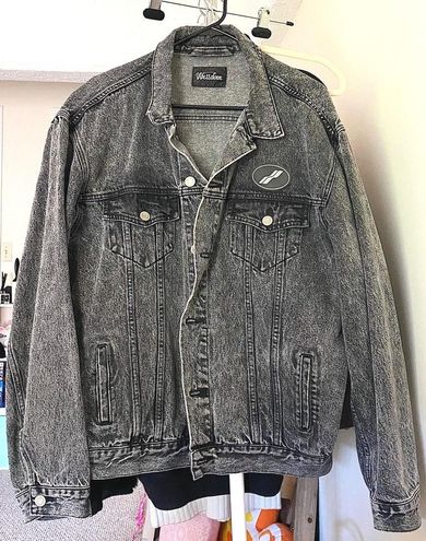 We11done: Black Oversized Faux-Shearling Denim Jacket