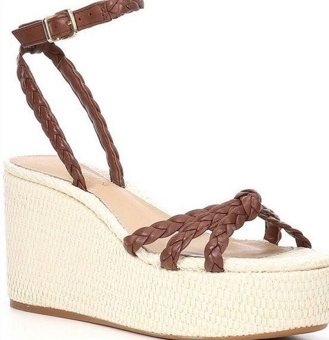 Antonio Melani Size 7.5 Lorinna Woven Raffia Platform Wedge Sandal