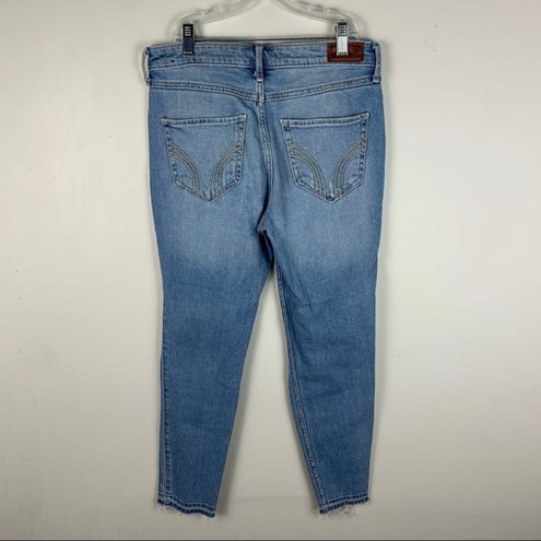 Hollister High Rise Super Skinny Vintage Stretch Raw Hem High Waisted Jeans  30 5